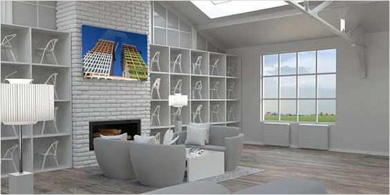 Rendering of a virtual interior