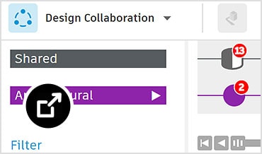 BIM Collaborate user interface showing combined timelines and models of buildings, rail, roadways, and grading