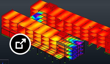 Structure with bidirectional links shown in Robot Structural Analysis