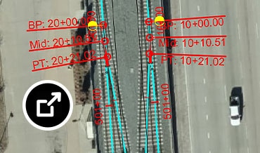 Drawing of rail station with draw turnout tool palette open 