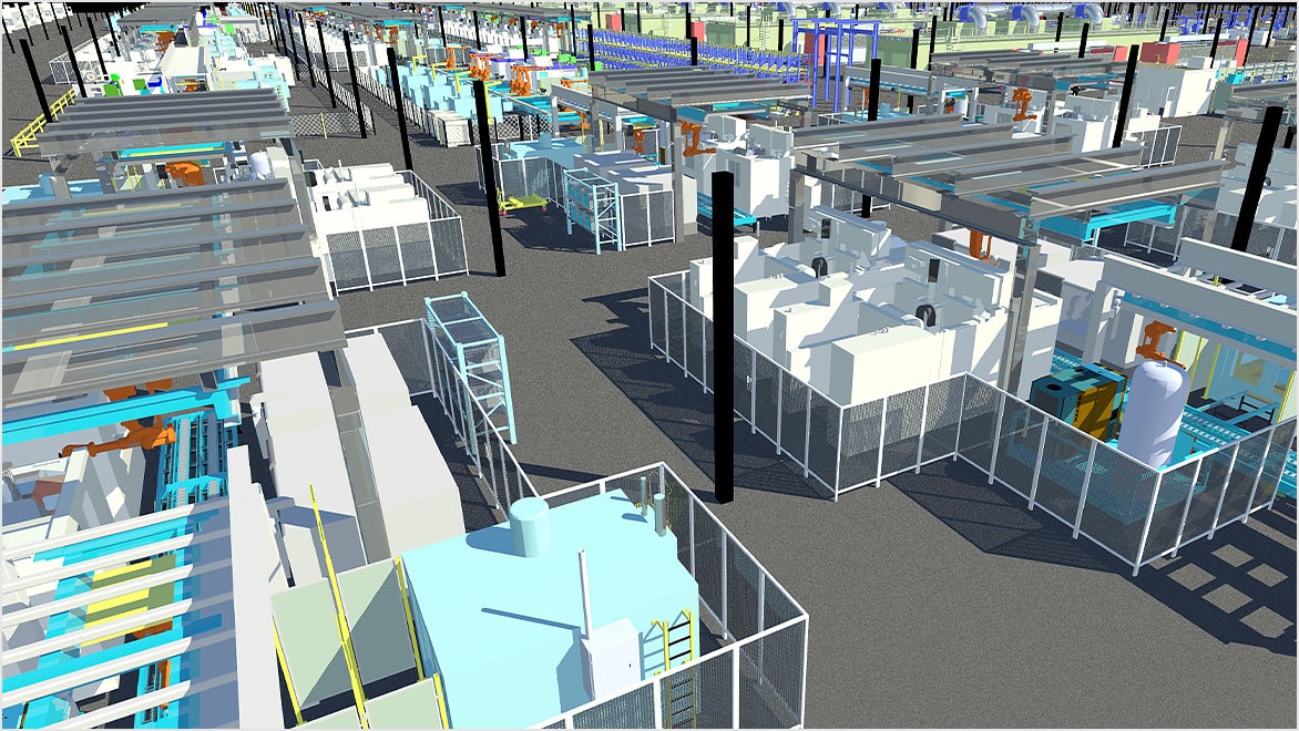 3D model of a large factory design